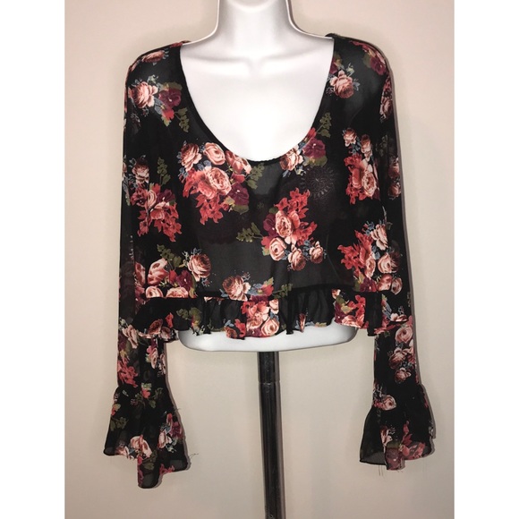 COTTON CANDY LARGE FLORAL BLOUSE - Picture 1 of 6